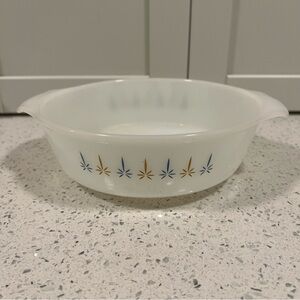 1970s Vintage ANCHOR HOCKING Fire-King Candle Glow Casserole Dish 1.5 Qt
